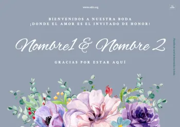 Edita un letrero de Bienvenida de Boda