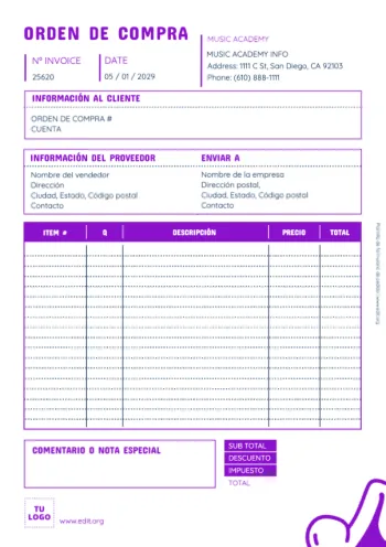 Edita una Hoja de Pedido