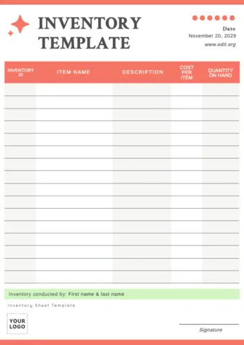 Edit an Inventory template