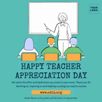 Bewerk een ontwerp voor lerarendag