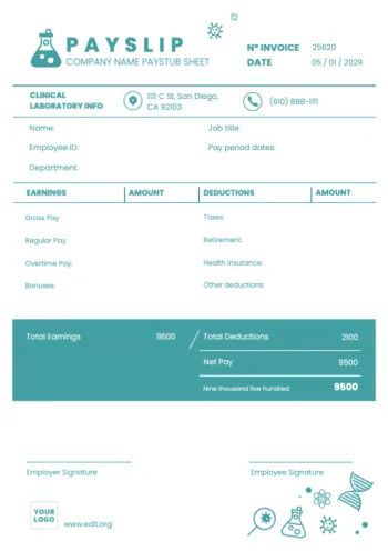 Edytuj darmowy szablon odcinka wypłaty