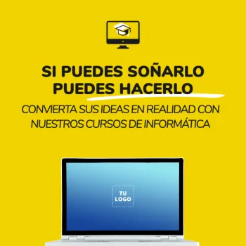 Edita un cartel para clases de informática