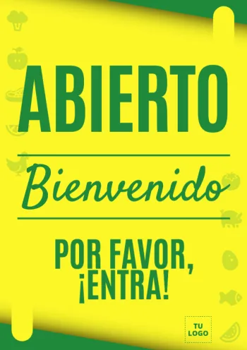 Edita un cartel de abierto o cerrado