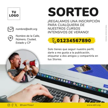 Edita un cartel para clases de informática