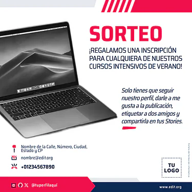 Edita un cartel para clases de informática