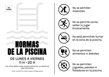 Edita un rótulo de normas de piscina