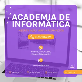 Edita un cartel para clases de informática