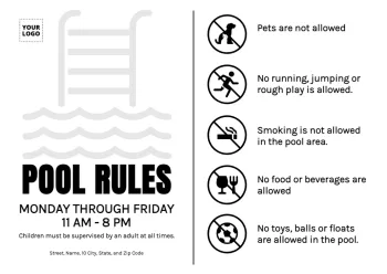 Edit a sign for swimming pool rules