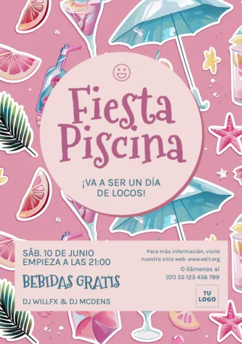 Edita un diseño de Pool Party