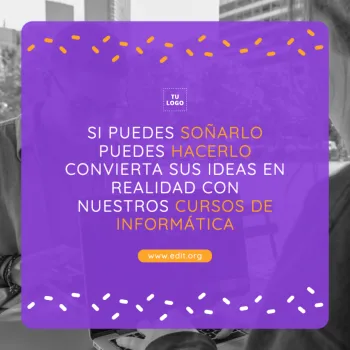 Edita un cartel para clases de informática