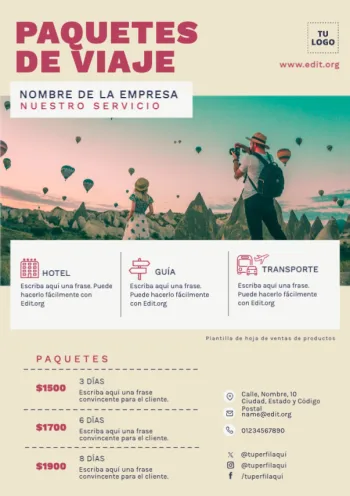 Edita un flyer de viaje