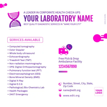 Edit a Diagnostic Lab flyer
