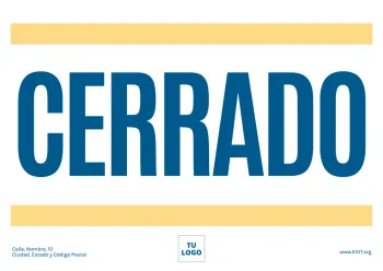 Edita un cartel de abierto o cerrado