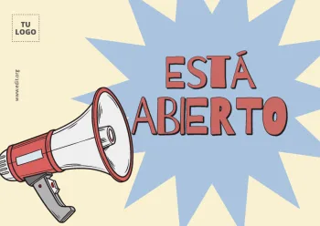 Edita un cartel de abierto o cerrado