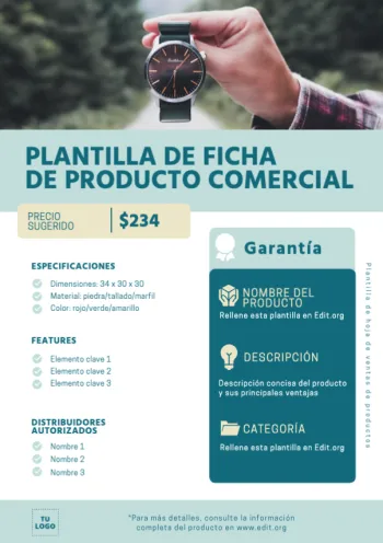 Edita un flyer sobre Relojes