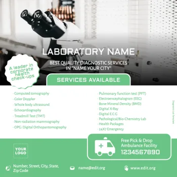 Edit a Diagnostic Lab flyer