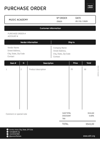Edit an Order Template