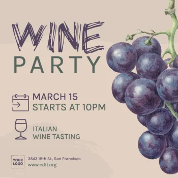 Edytuj zaproszenie na degustację wina