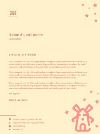 Editar um modelo de carta dos EUA