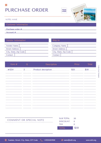 Edit an Order Template