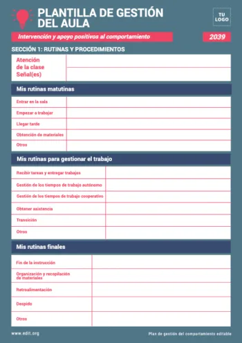 Edita un Plan de Comportamiento