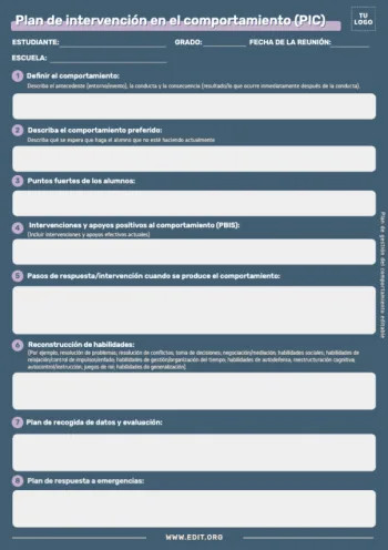 Edita un Plan de Comportamiento