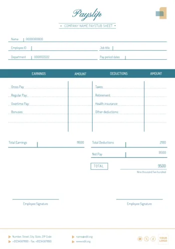 Modifica di un modello di busta paga gratuito