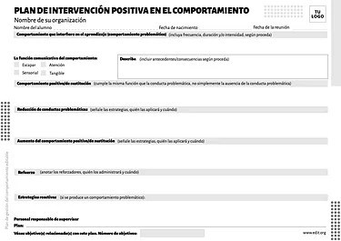 Edita un Plan de Comportamiento