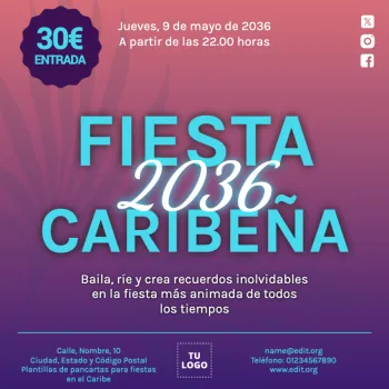 Edita una plantilla Caribeña