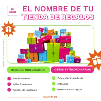 Edita un banner de Tienda Regalos