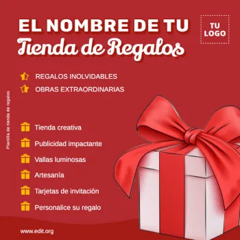 Edita un banner de Tienda Regalos