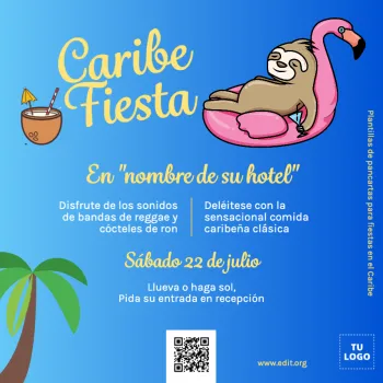 Edita una plantilla Caribeña
