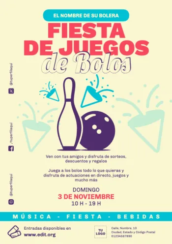 Edita un diseño para boleras