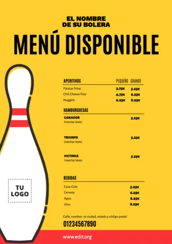 Edita un diseño para boleras