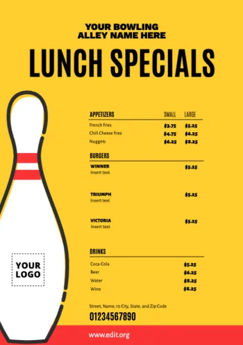 Edit a design for bowling alleys