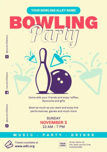 Edit a design for bowling alleys