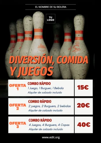 Edita un diseño para boleras