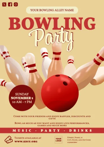 Edit a design for bowling alleys