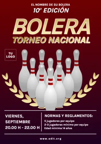 Edita un diseño para boleras