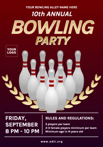 Edit a design for bowling alleys