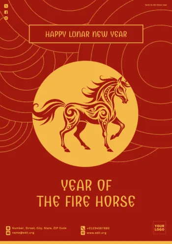 Edite um modelo para o Ano Novo Chinês