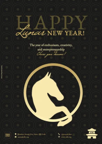 Edite um modelo para o Ano Novo Chinês