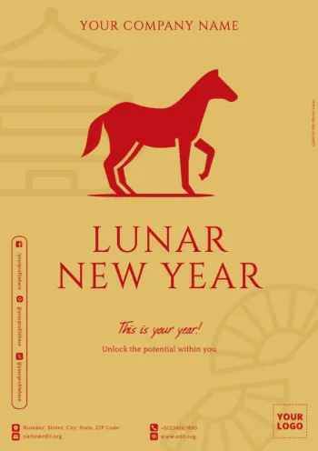 Edite um modelo para o Ano Novo Chinês