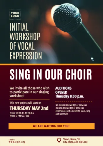Edit a choir recruitment flyer
