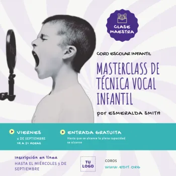 Edita un flyer de Masterclass