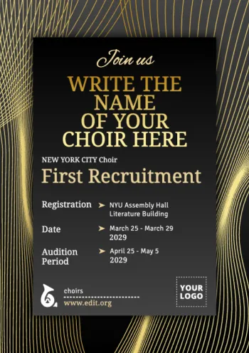 Edit a choir recruitment flyer