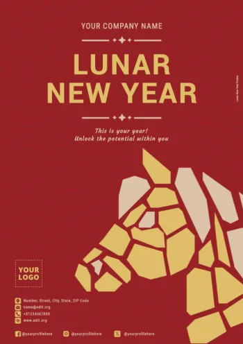 Edite um modelo para o Ano Novo Chinês