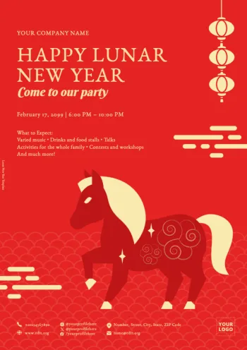 Edite um modelo para o Ano Novo Chinês