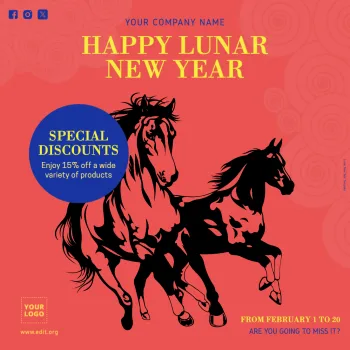 Edite um modelo para o Ano Novo Chinês