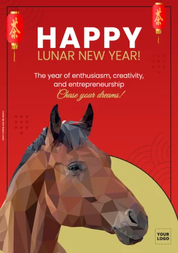 Edite um modelo para o Ano Novo Chinês